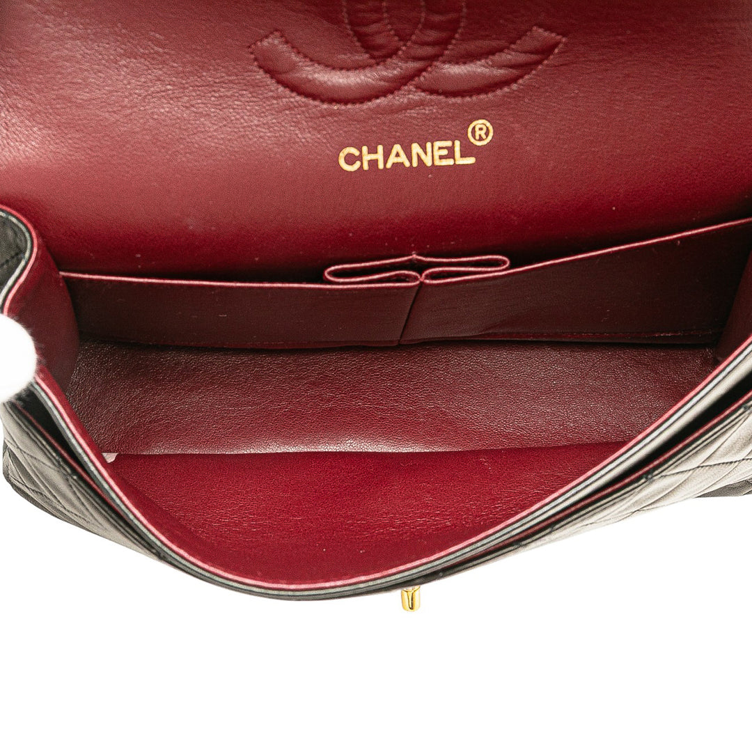 Chanel Medium Classic Cuir d’agneau Double rabat Noir