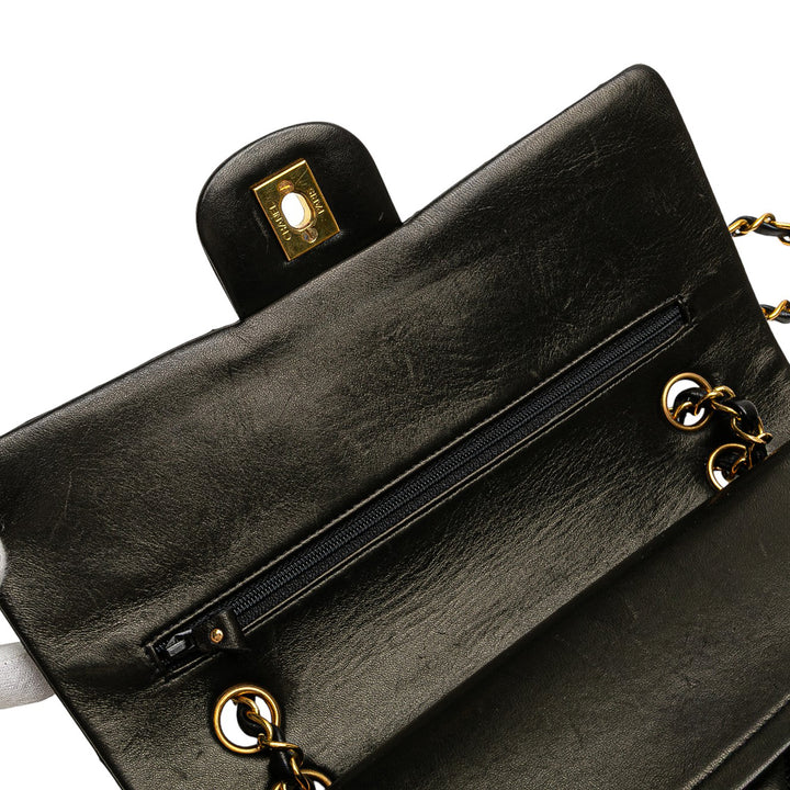 Chanel Medium Classic Cuir d’agneau Double rabat Noir