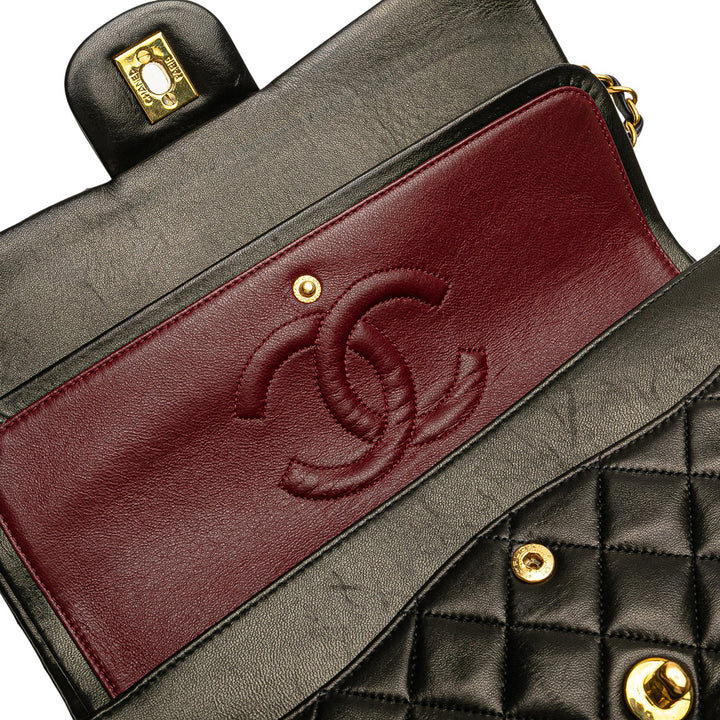 Chanel Medium Classic Cuir d’agneau Double rabat Noir