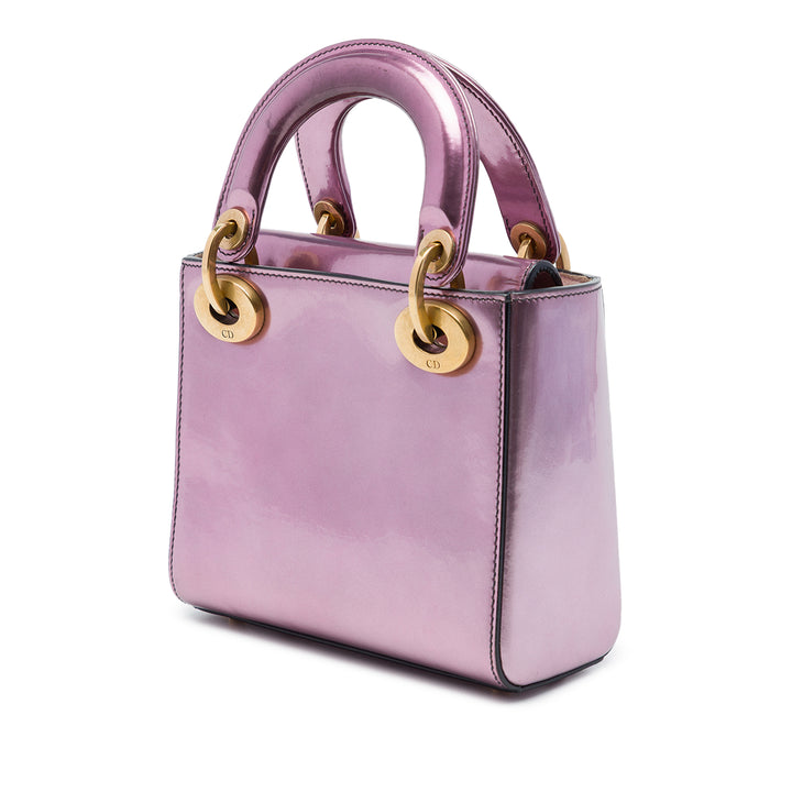 Dior Métallisé Lady Dior Mini Rose – vue 2 – GABY PARIS
