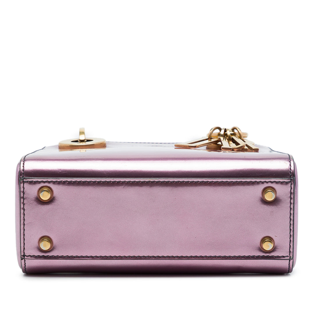 Dior Métallisé Lady Dior Mini Rose – vue 3 – GABY PARIS