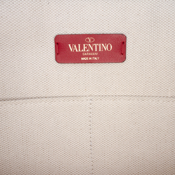 Valentino Medium Toile Rockstud VLTN Cabas