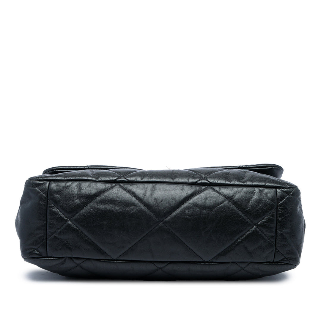 Chanel Sac à main 19 à rabat Maxi Cuir d'agneau Noir – vue 3 – GABY PARIS
