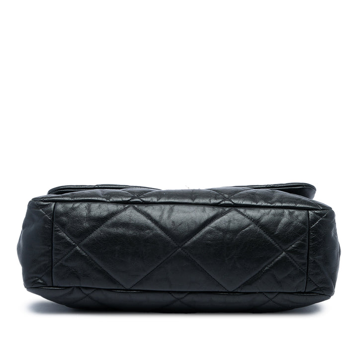 Chanel Sac à main 19 à rabat Maxi Cuir d'agneau Noir – vue 3 – GABY PARIS