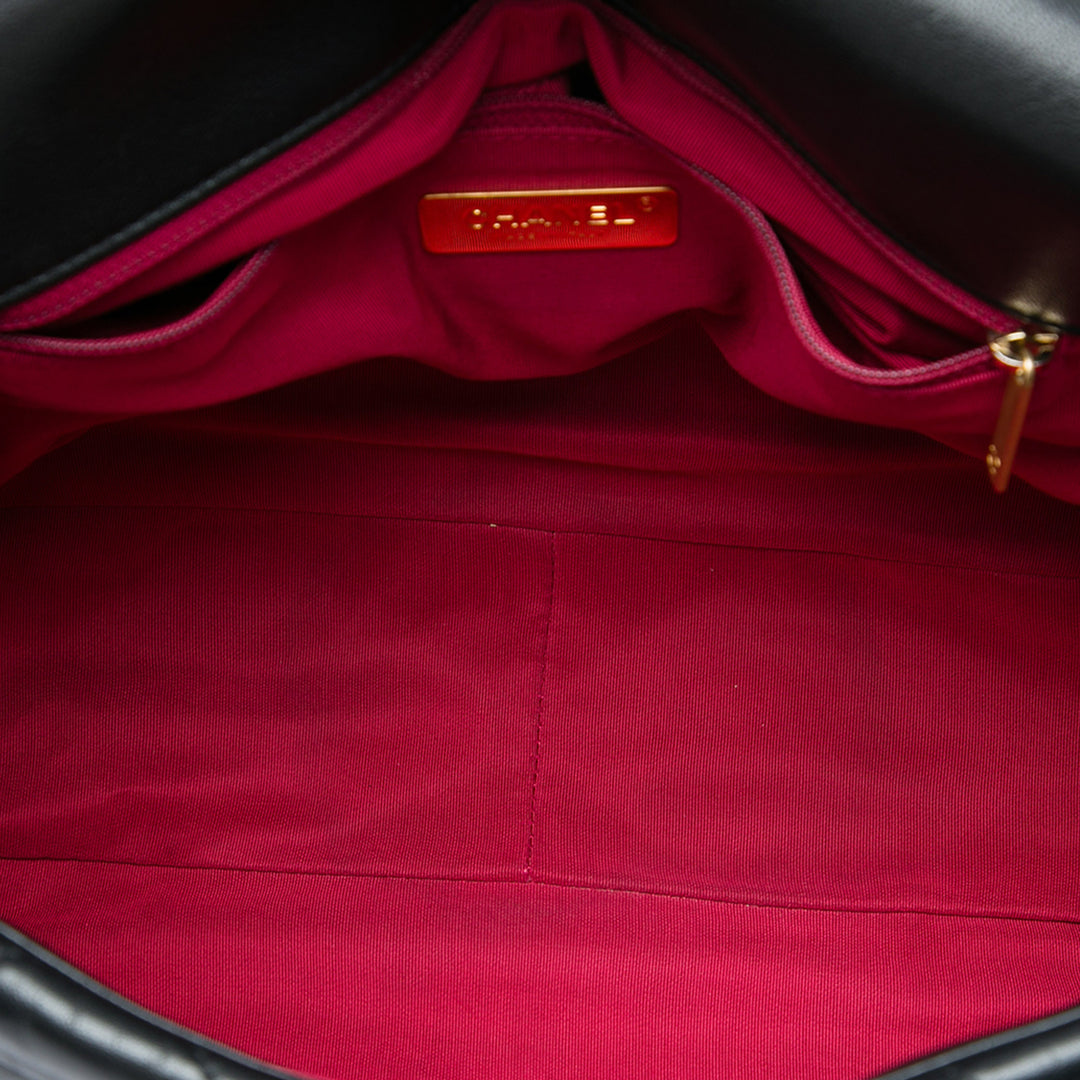 Chanel Sac à main 19 à rabat Maxi Cuir d'agneau Noir – vue 4 – GABY PARIS