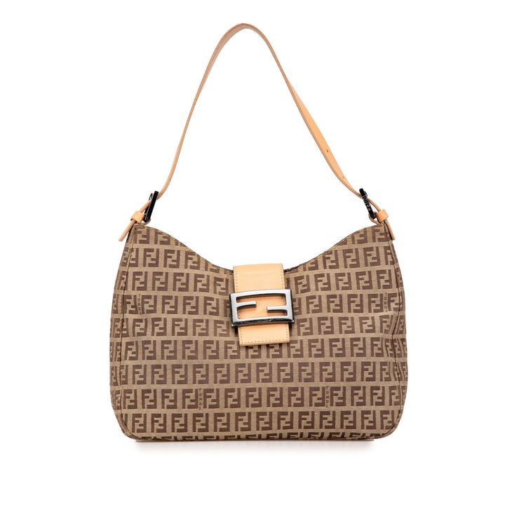 Zucchino Canvas Shoulder Bag Brown - Gaby Paris
