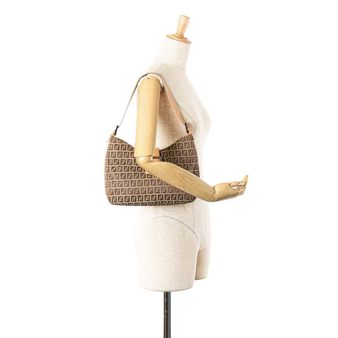 Zucchino Canvas Shoulder Bag Brown - Gaby Paris