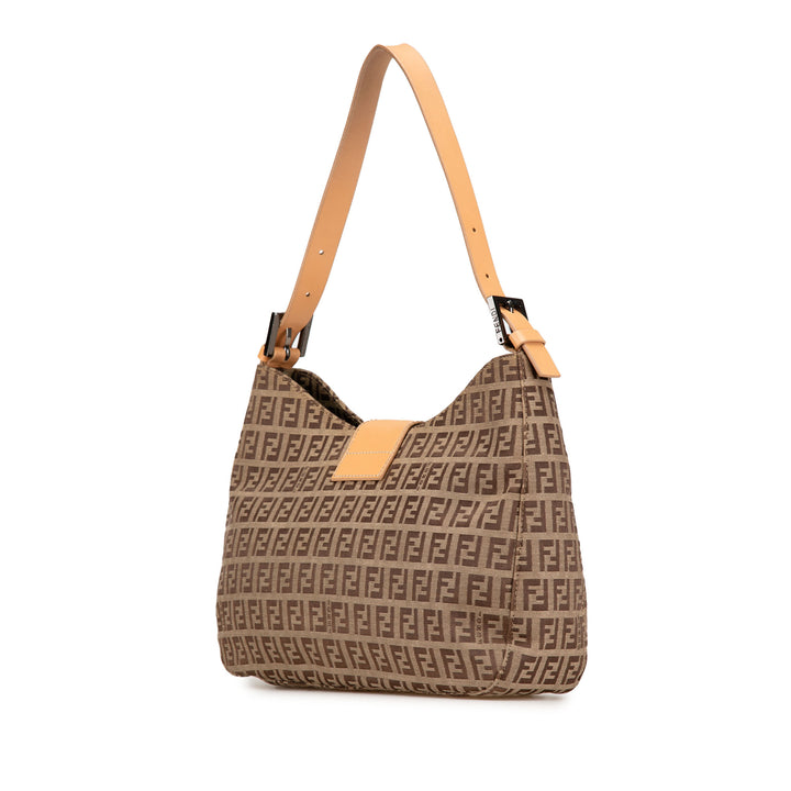 Zucchino Canvas Shoulder Bag Brown - Gaby Paris