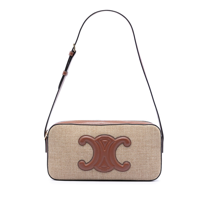 Celine Toile et Cuir de veau Cuir Triomphe Camera Sac bandoulière