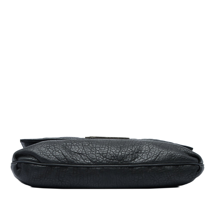 Fendi froissé Mia à rabat Sac Grand Cuir d'agneau Noir – vue 3 – GABY PARIS