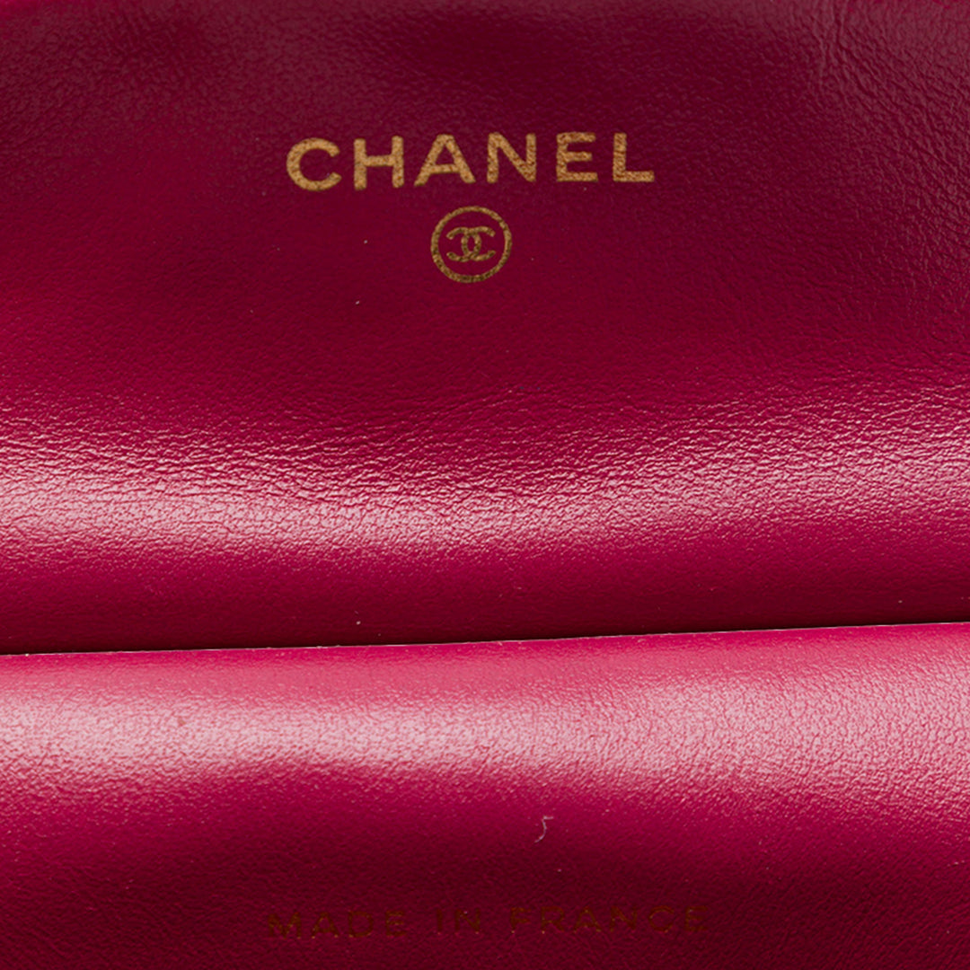 Chanel Matelassé Lady Porte-cartes avec chaîne sac à Cuir de veau Rose – vue 5 – GABY PARIS