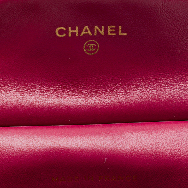 Chanel Matelassé Lady Porte-cartes avec chaîne sac à Cuir de veau Rose – vue 5 – GABY PARIS
