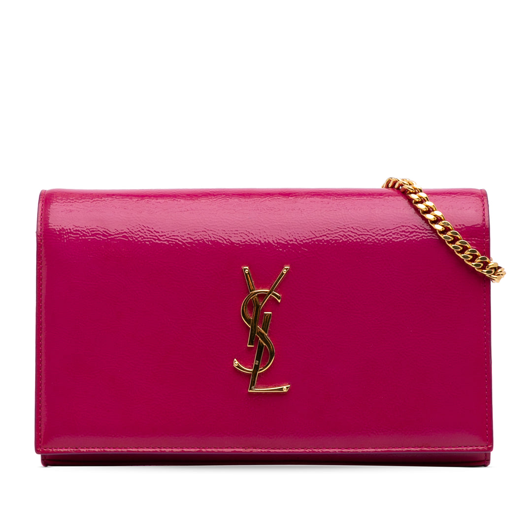 Patent Monogram Kate Wallet on Chain Pink - Gaby Paris