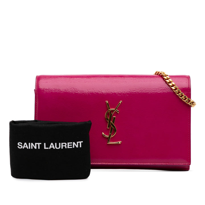 Patent Monogram Kate Wallet on Chain Pink - Gaby Paris