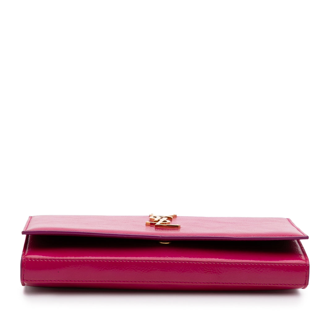 Patent Monogram Kate Wallet on Chain Pink - Gaby Paris