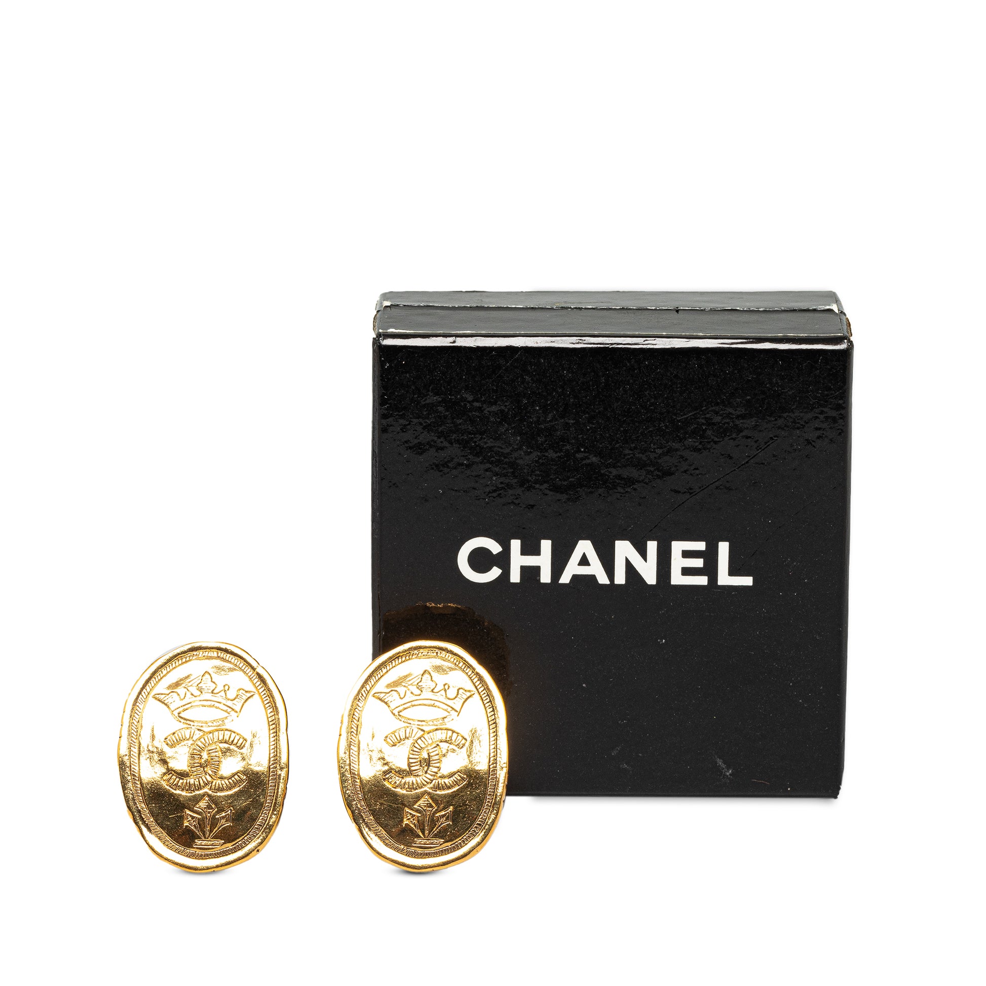 CC Crown Clip On Earrings Gold - Gaby Paris