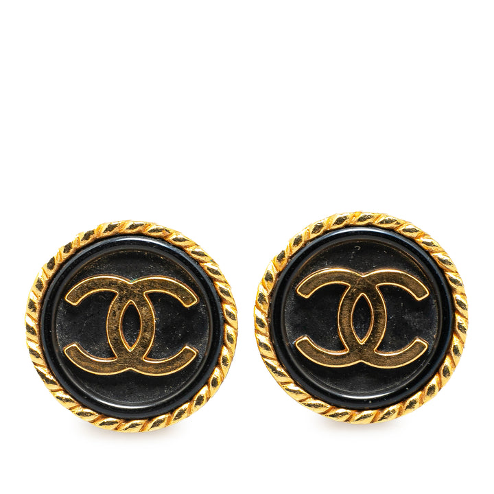 Gold Plated CC Clip On Earrings Gold - Gaby Paris