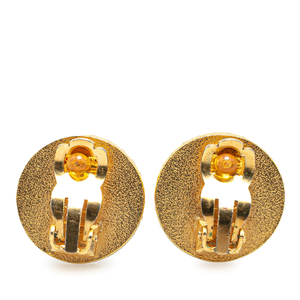 Gold Plated CC Clip On Earrings Gold - Gaby Paris