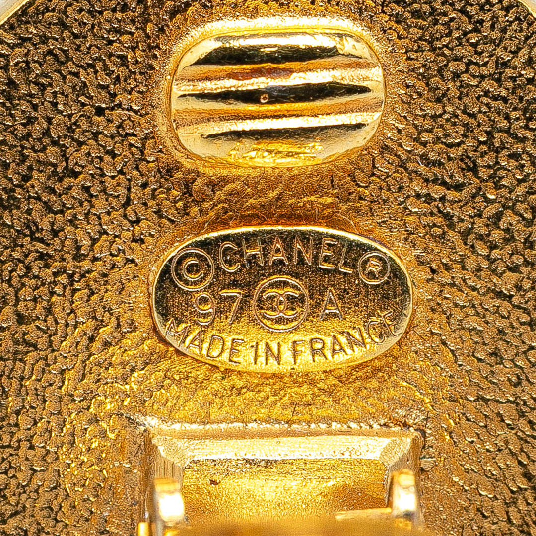 Chanel Gold Plated CC Clip On Earrings Gold - GABY PARIS