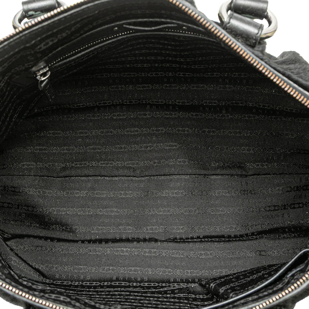 Pony Hair and Calfskin Satchel Black - Gaby Paris
