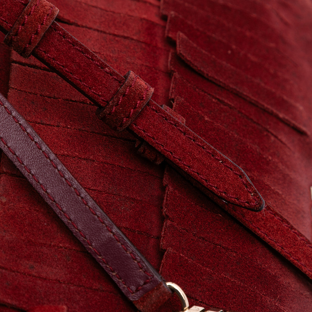 Suede Peyton Fringe Crossbody Red - Gaby Paris