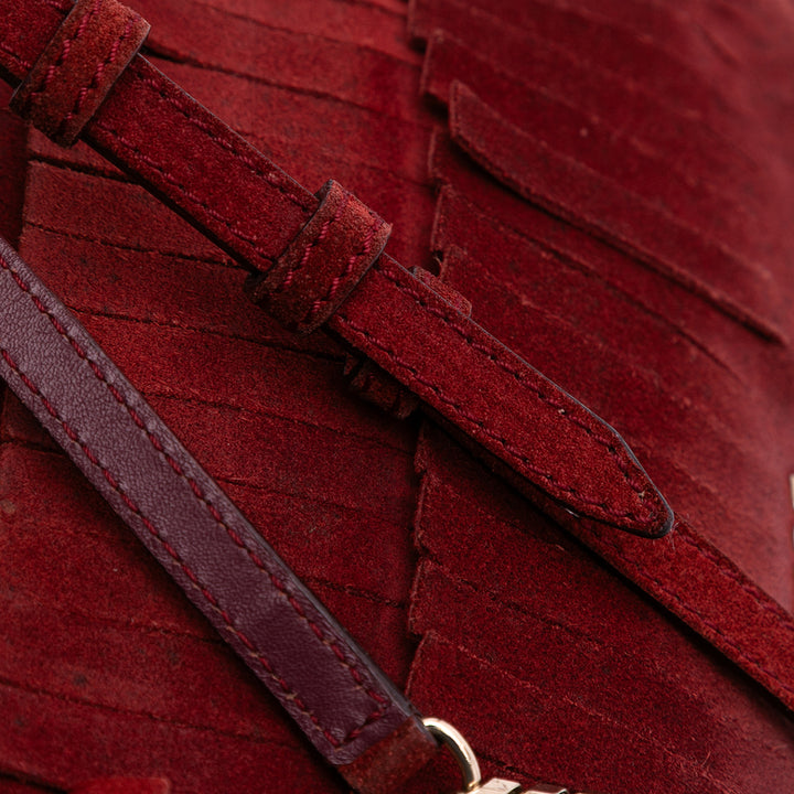 Suede Peyton Fringe Crossbody Red - Gaby Paris