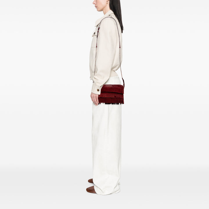 Suede Peyton Fringe Crossbody Red - Gaby Paris