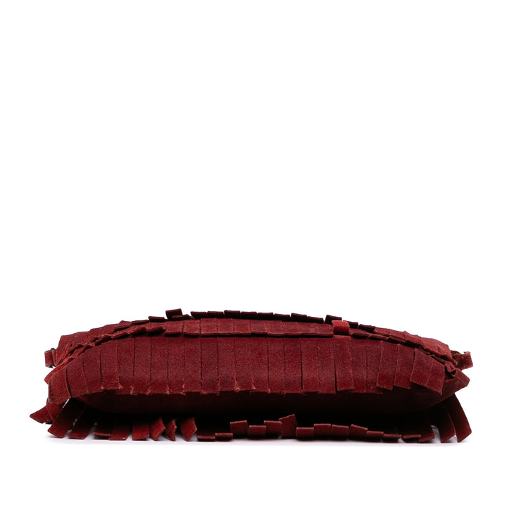 Suede Peyton Fringe Crossbody Red - Gaby Paris