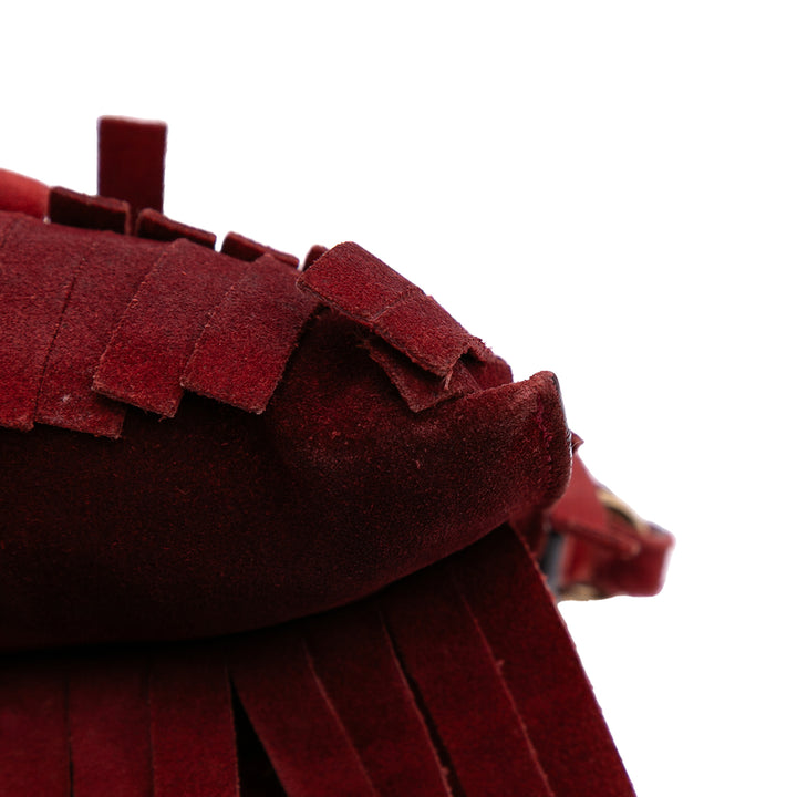 Suede Peyton Fringe Crossbody Red - Gaby Paris