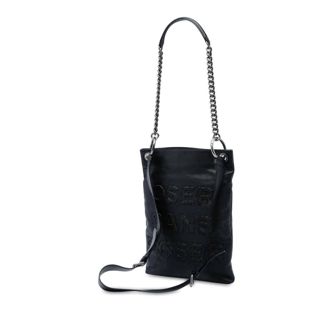 Oser Sans Poser CC Sac Messenger Cuir de veau Noir