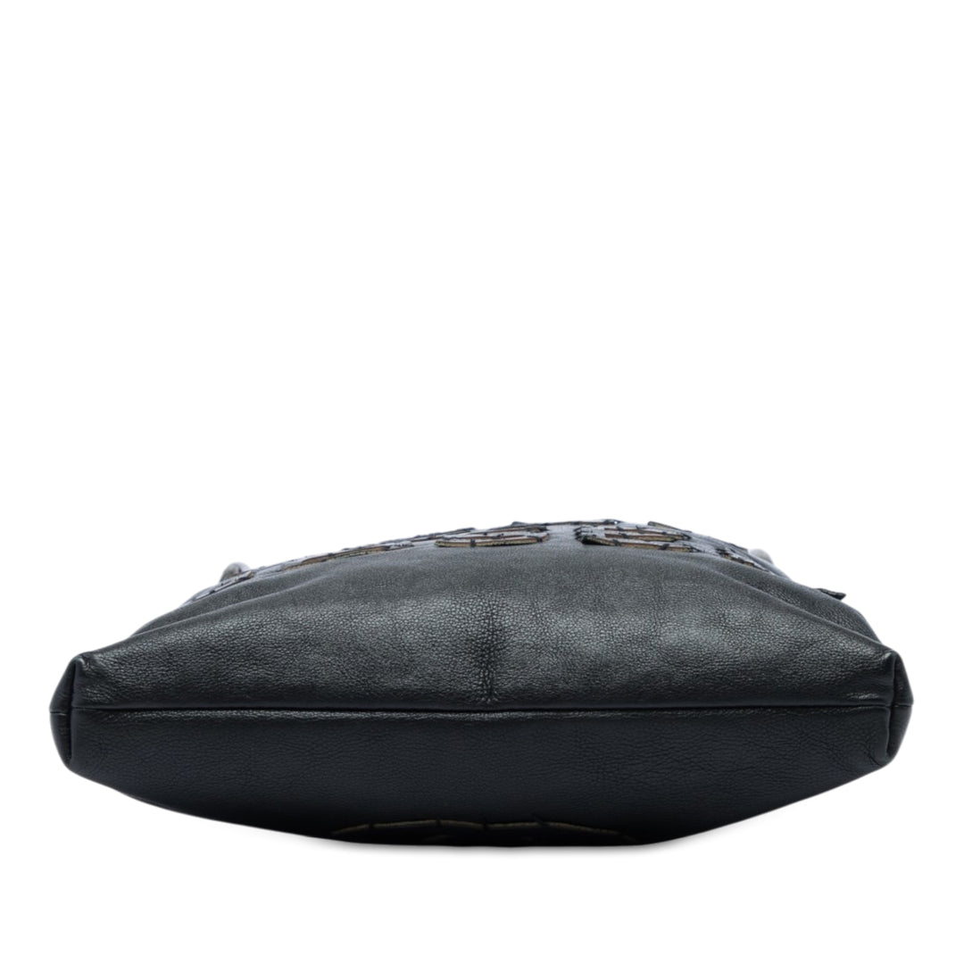 Oser Sans Poser CC Sac Messenger Cuir de veau Noir
