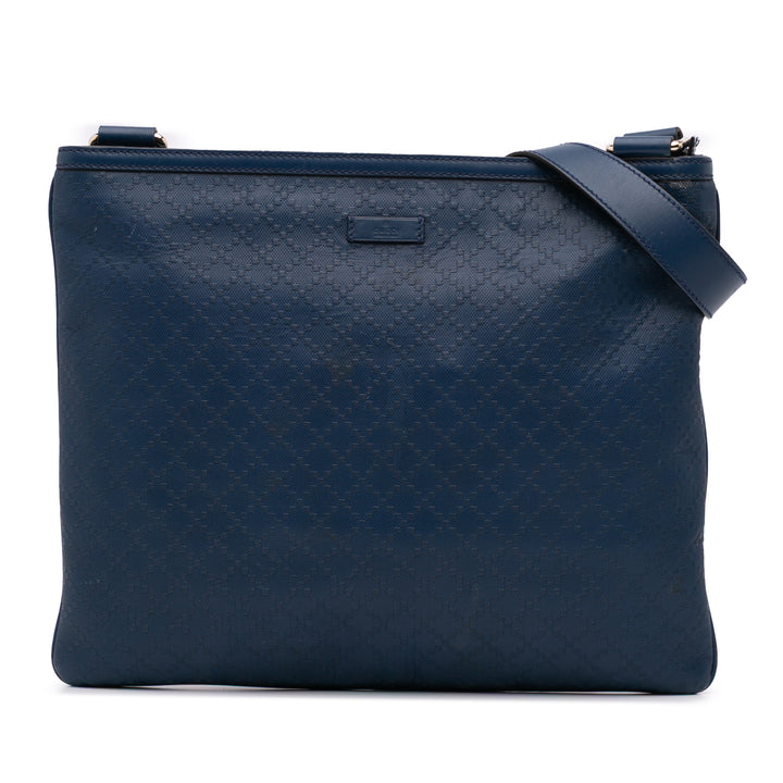 Leather Diamante Hilary Lux Crossbody Blue - Gaby Paris