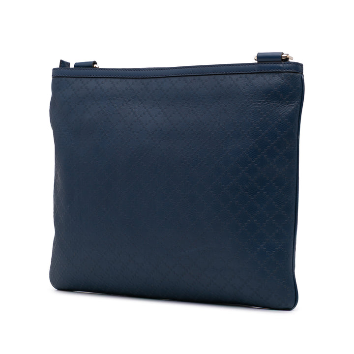 Leather Diamante Hilary Lux Crossbody Blue - Gaby Paris