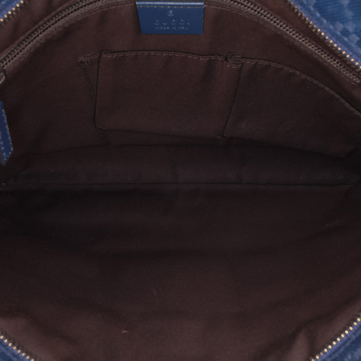 Leather Diamante Hilary Lux Crossbody Blue - Gaby Paris