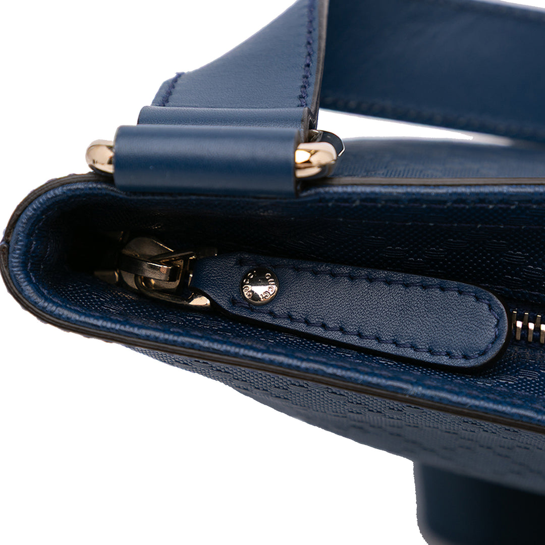 Leather Diamante Hilary Lux Crossbody Blue - Gaby Paris