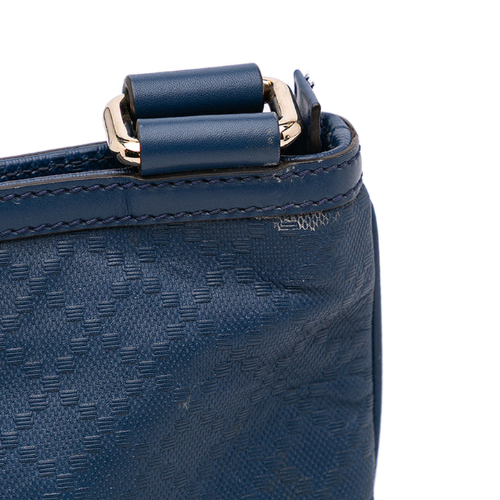 Leather Diamante Hilary Lux Crossbody Blue - Gaby Paris