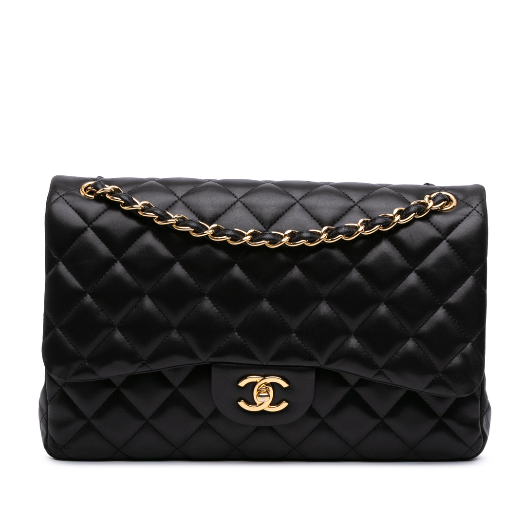 Chanel Jumbo Classic Cuir d’agneau Double rabat Noir – GABY PARIS Authentique