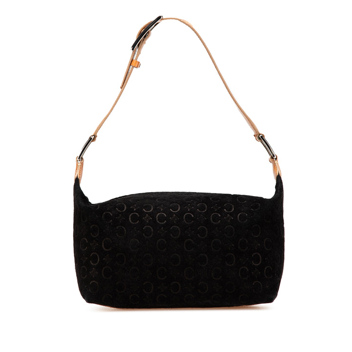 C Macadam Suede Shoulder Bag Black - Gaby Paris