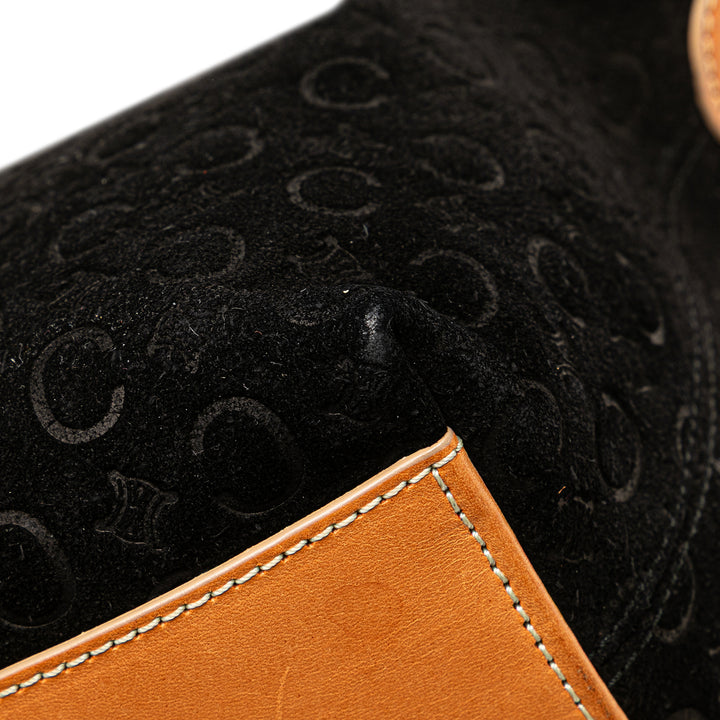C Macadam Suede Shoulder Bag Black - Gaby Paris