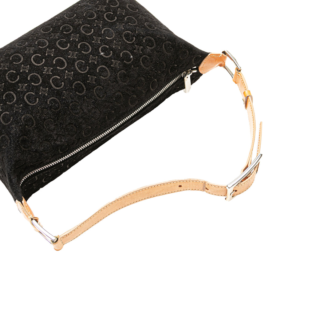 C Macadam Suede Shoulder Bag Black - Gaby Paris
