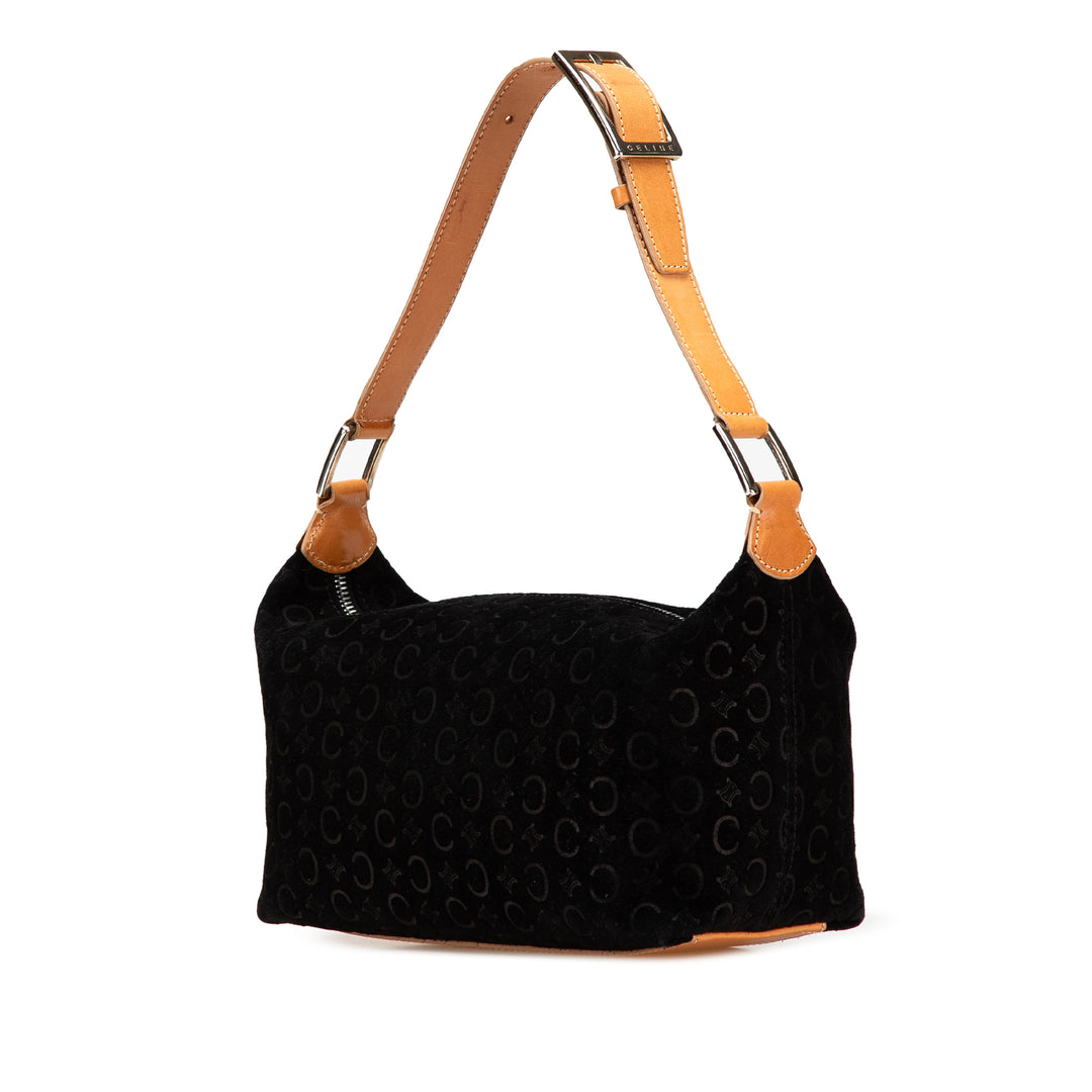 C Macadam Suede Shoulder Bag Black - Gaby Paris