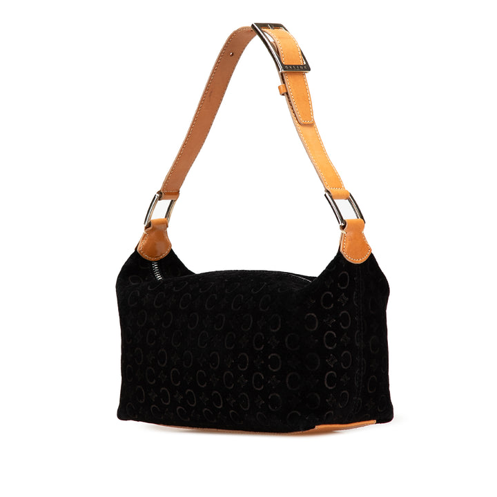 C Macadam Suede Shoulder Bag Black - Gaby Paris