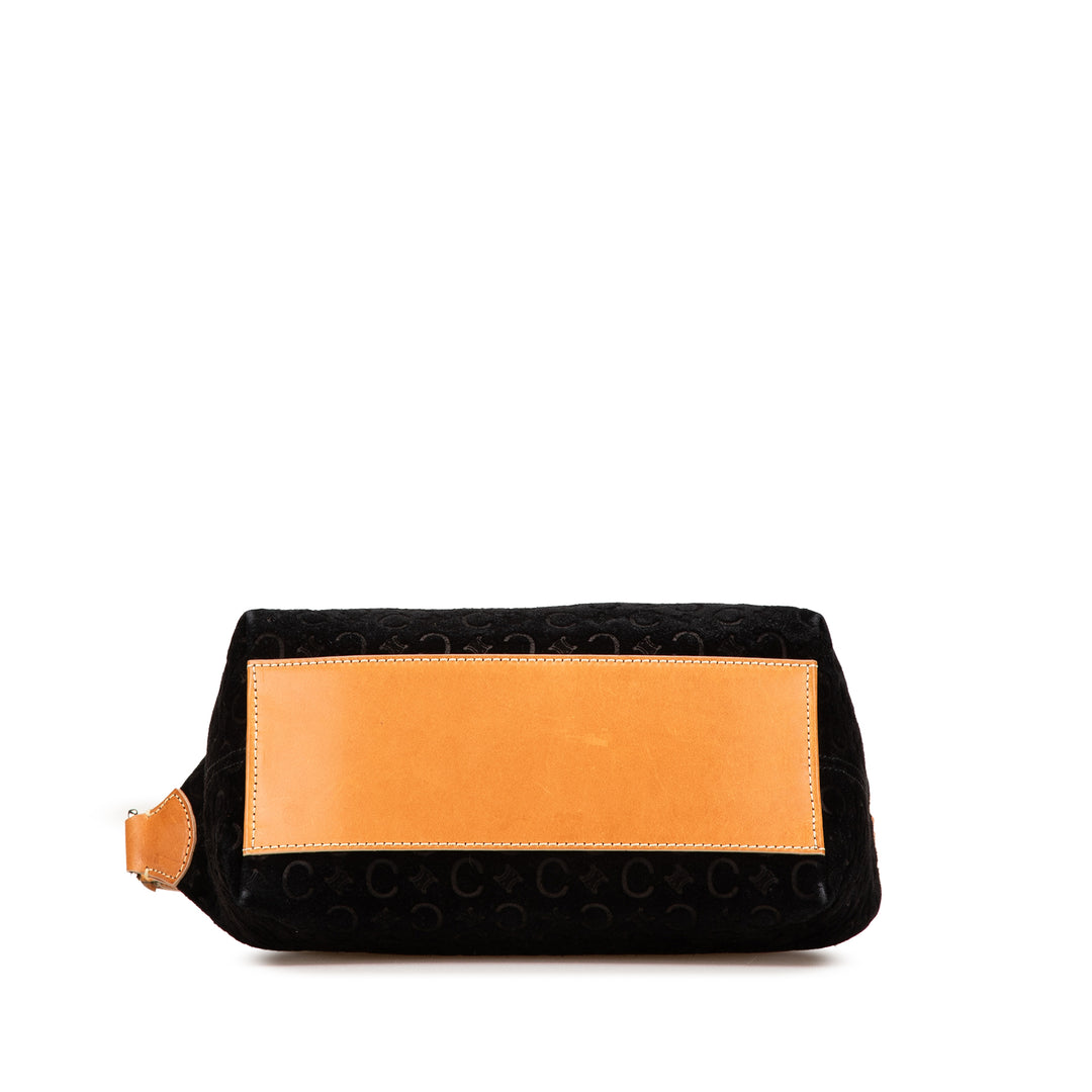C Macadam Suede Shoulder Bag Black - Gaby Paris