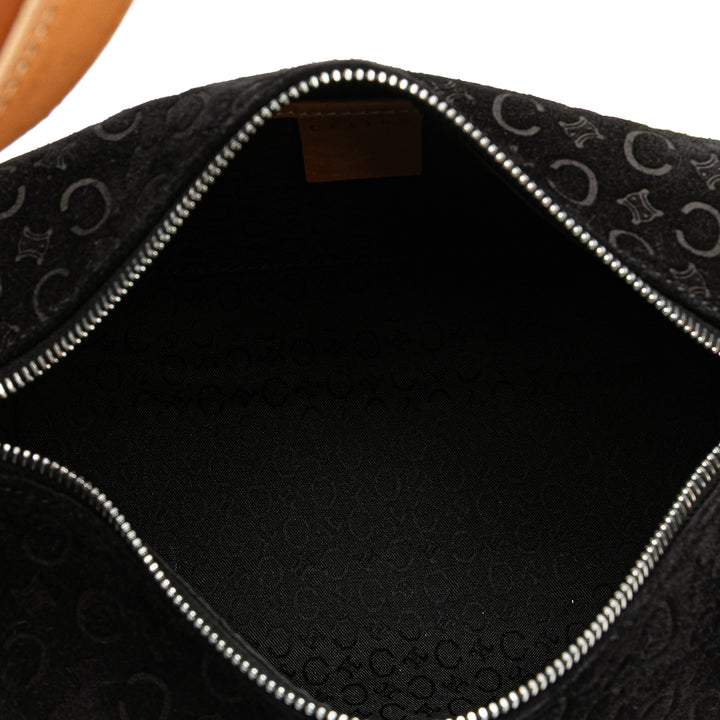 C Macadam Suede Shoulder Bag Black - Gaby Paris
