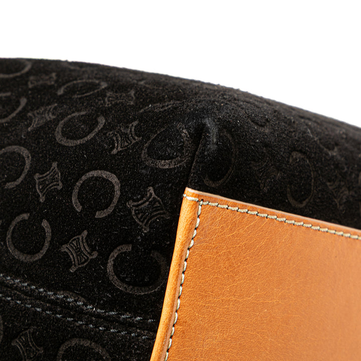 C Macadam Suede Shoulder Bag Black - Gaby Paris