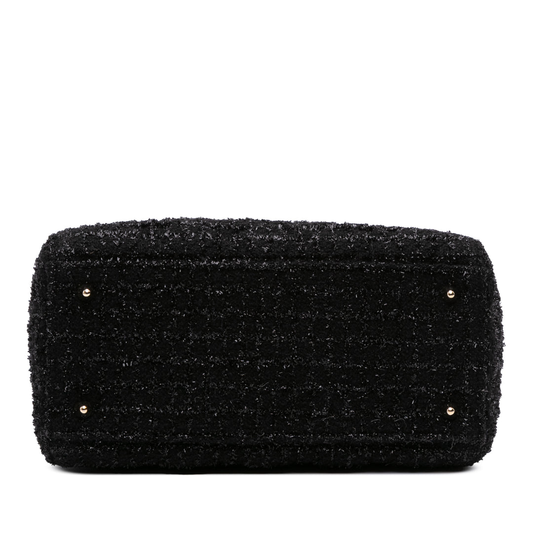 Dior Medium Tweed Cannage Glitter Leopard Charm Lady Dior Noir – GABY PARIS Authentique