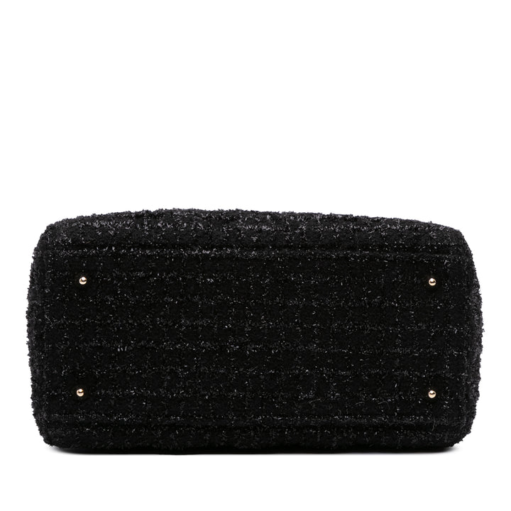 Dior Medium Tweed Cannage Glitter Leopard Charm Lady Dior Noir – GABY PARIS Authentique