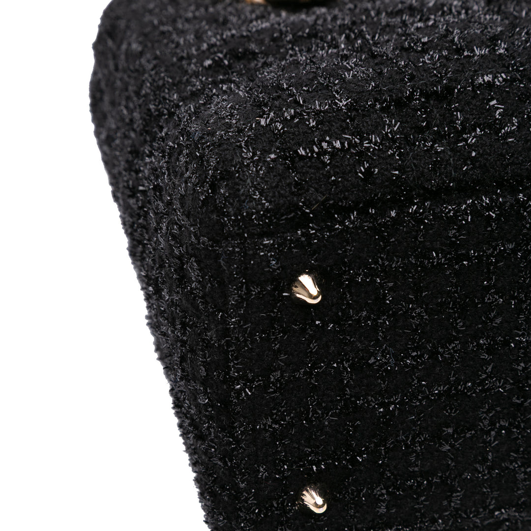 Dior Medium Tweed Cannage Glitter Leopard Charm Lady Dior Noir – GABY PARIS Authentique