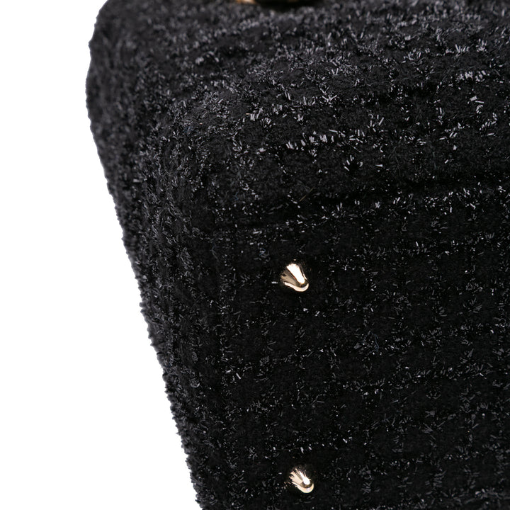 Dior Medium Tweed Cannage Glitter Leopard Charm Lady Dior Noir – GABY PARIS Authentique