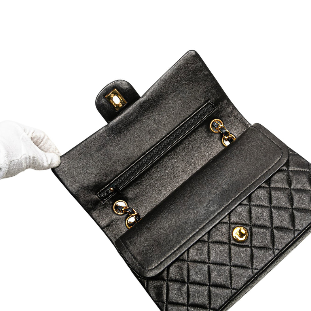 Chanel Medium Classic Cuir d’agneau Double rabat Noir – GABY PARIS Authentique